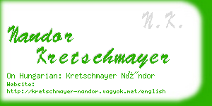 nandor kretschmayer business card